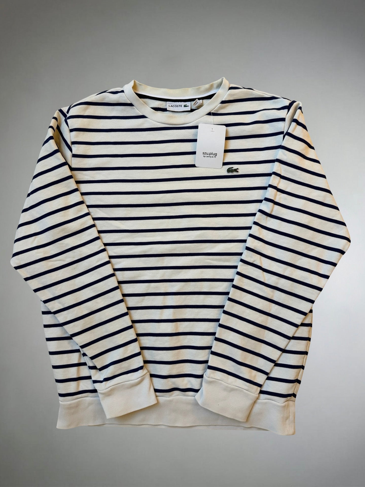 Vintage Lacoste Sweater (L) blaue Stripes