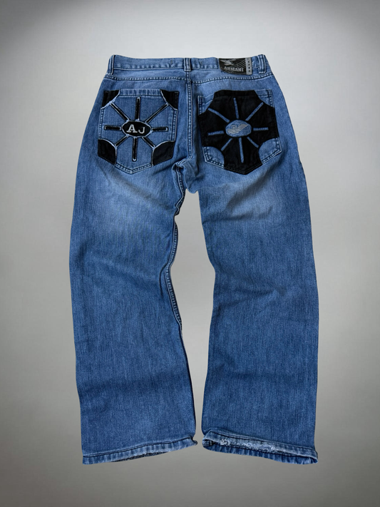 Vintage Armani Big Print Jeans (S-M)